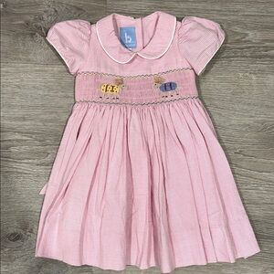 Bella Bliss pink seersucker Derby dress